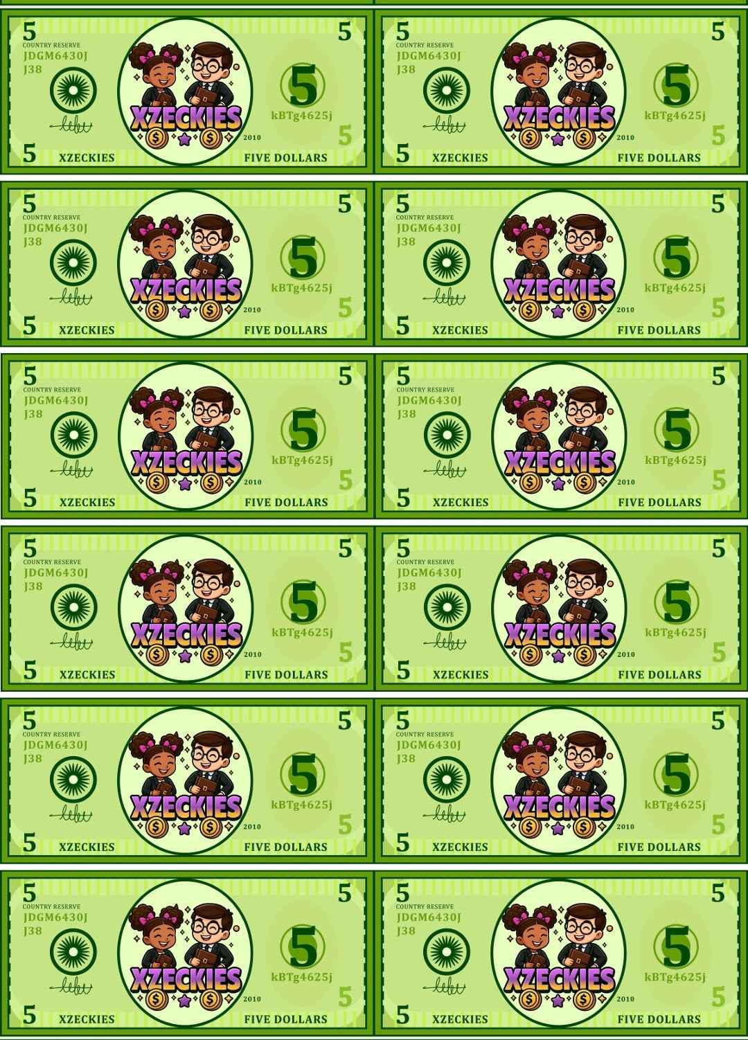 Xzeckies Play Money - Version 2