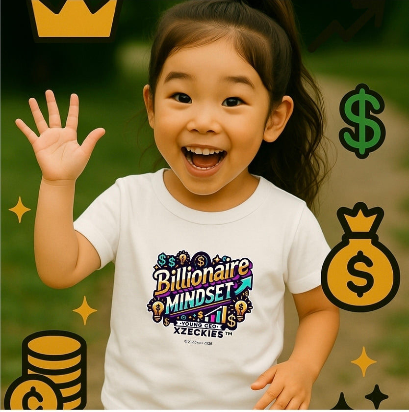 Xzeckies™ "Billionaire Mindset" Toddler Jersey Tee + FREE Future CEO Starter Kit ($15 Value)
