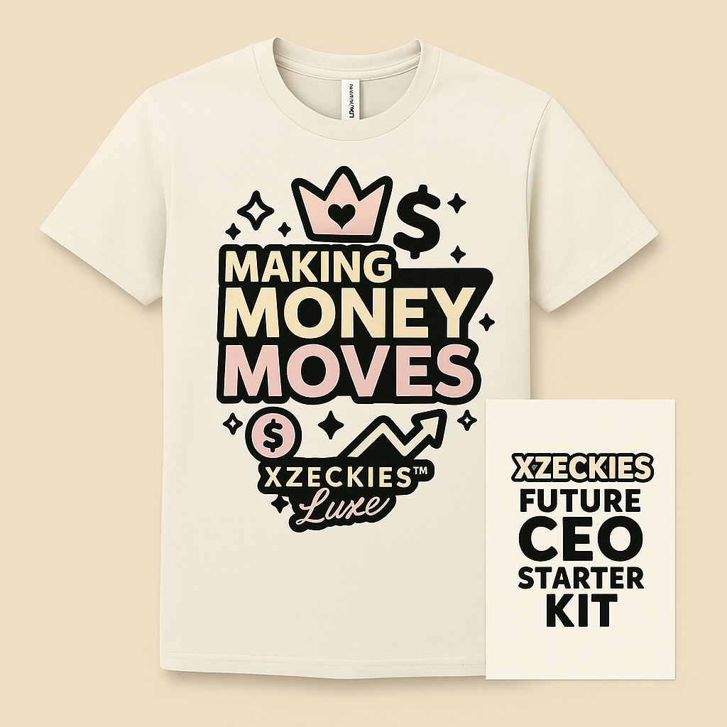 Xzeckies™ Making Money Moves Luxe Tee (Includes Free Future CEO Digital Starter Kit – $15 Value)