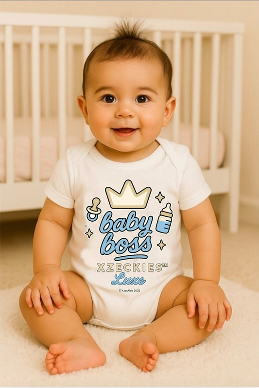 Xzeckies™ Luxe Baby Boss Onesie – Boys Edition