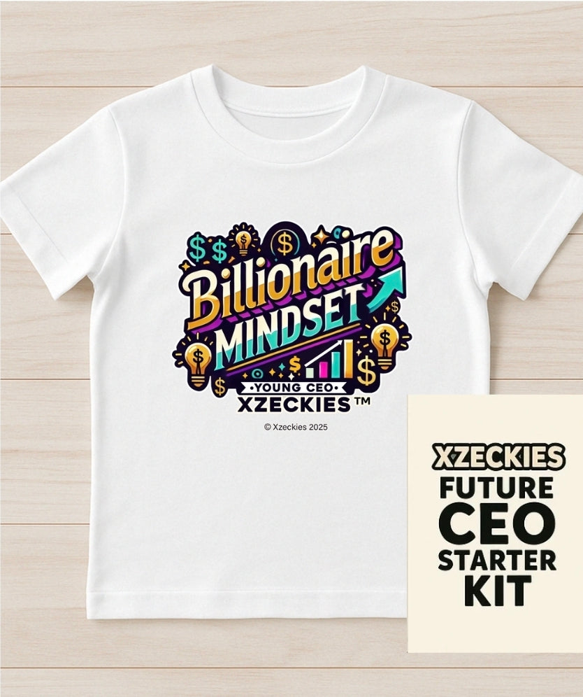 Xzeckies™ "Billionaire Mindset" Toddler Jersey Tee + FREE Future CEO Starter Kit ($15 Value)