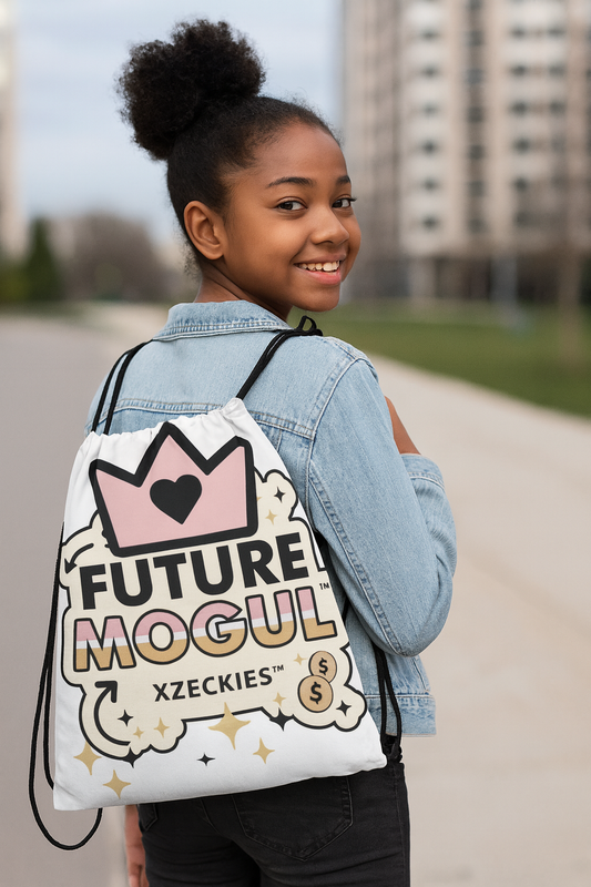 Xzeckies™ Future Mogul Drawstring Bag - Pink & Gold