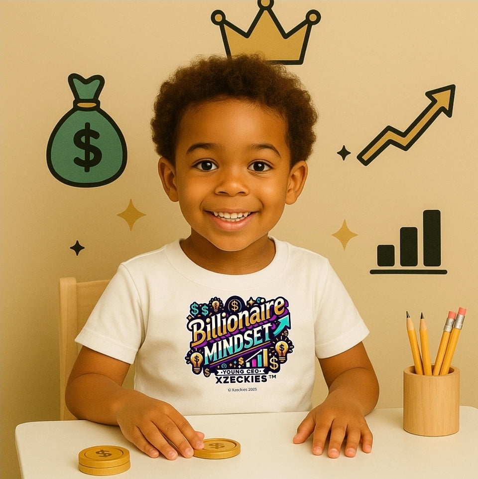 Xzeckies™ "Billionaire Mindset" Toddler Jersey Tee + FREE Future CEO Starter Kit ($15 Value)